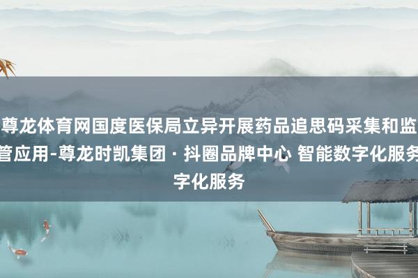 尊龙体育网国度医保局立异开展药品追思码采集和监管应用-尊龙时