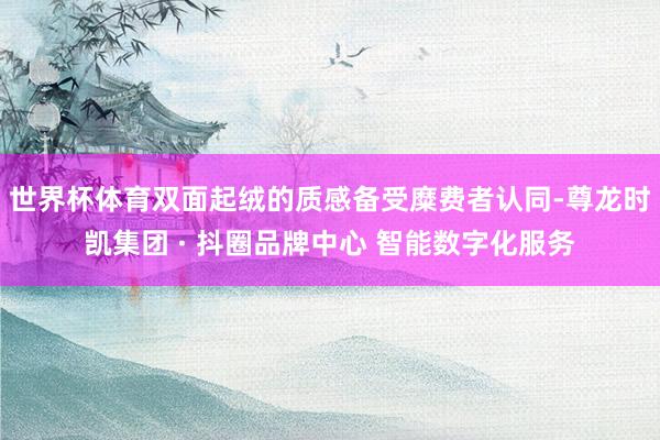 世界杯体育双面起绒的质感备受糜费者认同-尊龙时凯集团 · 抖